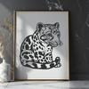 Artistic Big Cat Vector Craft File - Free DXF