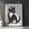 Cat Printable Artwork In SVG File Format For Free Download