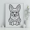 Creative Sitting Welsh Corgi Digital Artwork