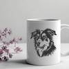 Artistic Australian Shepherd Digital Drawing