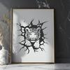 Beautiful Peeking Big Cat Vector Drawing - DXF