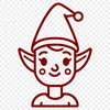 Free Unique Elf Simple Line Drawing