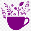 Floral Coffee Cup In SVG, PNG, PDF And DXF File Formats - Free