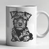 Beautiful Sitting Miniature Schnauzer - DXF