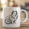 Unique Sitting Shetland Sheepdog Vector Craft File