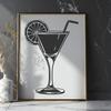 A stylized illustration of a cocktail in a glass, designed as vector art for various digital applications.