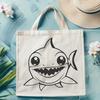 Adorable Shark Design for Digital Projects Illustrative shark design suitable for various digital applications including cutting machines and vector graphics editing.