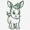 Artistic Standing Donkey Vector Craft File - PNG