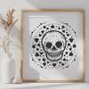 Skull Stencil In PNG File Format For Free Download