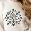 Delicate Winter Ornament Design in Vector Format A delicate ornate snowflake design with intricate patterns and lines.