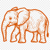 Artistic Standing Elephant Vector Art