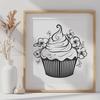 Creative Cupcake Vector Image - Free DXF