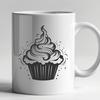 Artistic Cupcake In PDF And PNG