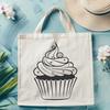 Artistic Cupcake Digital Drawing In DXF For Free Download