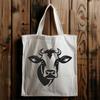 SVG Cow Illustration A detailed illustration of a cow's head with a calm expression.