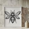 Delicate Bee Illustration for Graphic Design and Printing A detailed illustration of a bee in full body view, suitable for graphic design and printing.