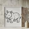 African Wildlife Illustration - Rhino SVG File for Crafters SVG illustration of a rhino, a large African mammal commonly found in savannas.