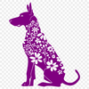 Free Floral Dog Decal