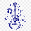 Artistic Guitar Digital Artwork - Free SVG Download