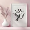 Beautiful Hummingbird In DXF