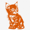 Creative Sitting Cat Printable Image - PNG