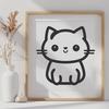 Cute Sitting Cat Vector Art