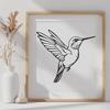Delicate Bird in Flight: A Beautiful SVG Illustration A detailed illustration of a hummingbird in mid-flight, showcasing its iridescent feathers and agile wings.