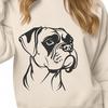 An SVG vector graphic of a Boxer breed dog, suitable for various design uses.