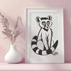 Creative Lemur Stencil - Free SVG