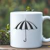 Stylized Umbrella Illustration for Design Projects A stylized illustration of an umbrella with a graphic design style.