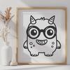 Free Monster Wearing Glasses SVG - Free Download