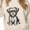 Beautiful Sitting Morkie - SVG