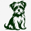 Sitting Morkie Vector Drawing