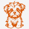 Creative Sitting Morkie Illustration