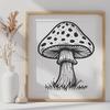 Artistic Mushroom - Laser Engraver PNG