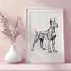 Beautiful Standing Doberman Pinscher - SVG