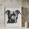 Pitbull Digital Art In SVG, PNG, PDF And DXF Formats