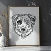 Australian Shepherd Stencil In SVG, PNG, PDF And DXF File Formats