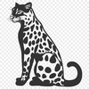 Artistic Sitting Big Cat - DXF Digital File