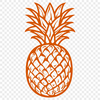 Pineapple Digital Drawing In SVG, PNG, PDF And DXF Formats