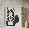 Artistic Squirrel In PDF And PNG