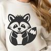 Sitting Racoon Vector Craft File - Free PNG