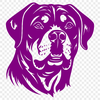 A detailed vector illustration of a Rottweiler's head, suitable for cutting machine designs or digital art projects.