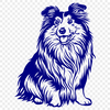 Sitting Shetland Sheepdog DXF - Clipart For Commercial Use