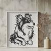 Unique Shetland Sheepdog Drawing SVG - Free Download