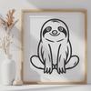 Stunning Sloth Stencil In DXF For Free Download