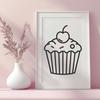 Beautiful Cupcake Printable Artwork - Free PNG Download