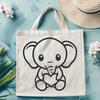 Detailed illustration of a single elephant in vector format.