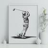 Unique Golfer Printable Artwork PNG - Free Download