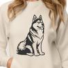 Creative Sitting Husky PNG